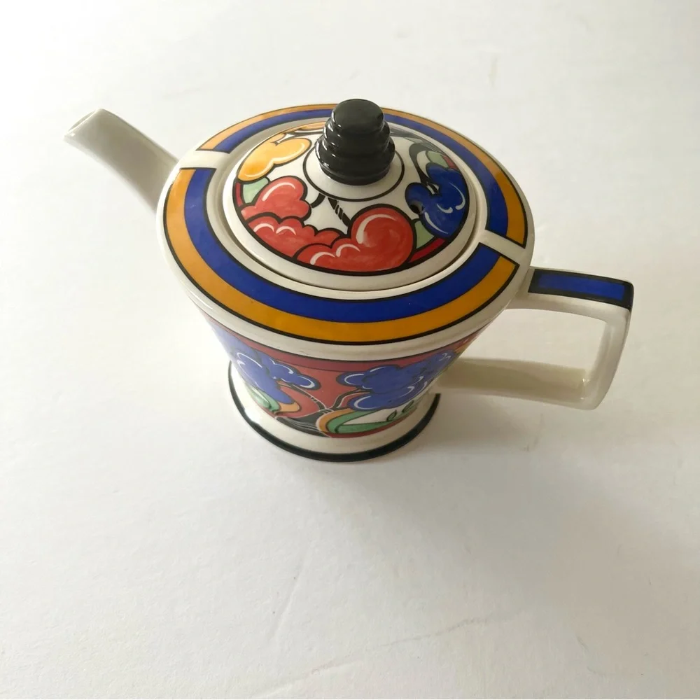 Unique Clarice Cliff inspired Sadler Art Deco teapot 1980’s made in Engl…